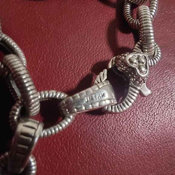 Judith Ripka 18k 925 Syerling Silver Bracelet with Heart Charm - Picture 6 of 7